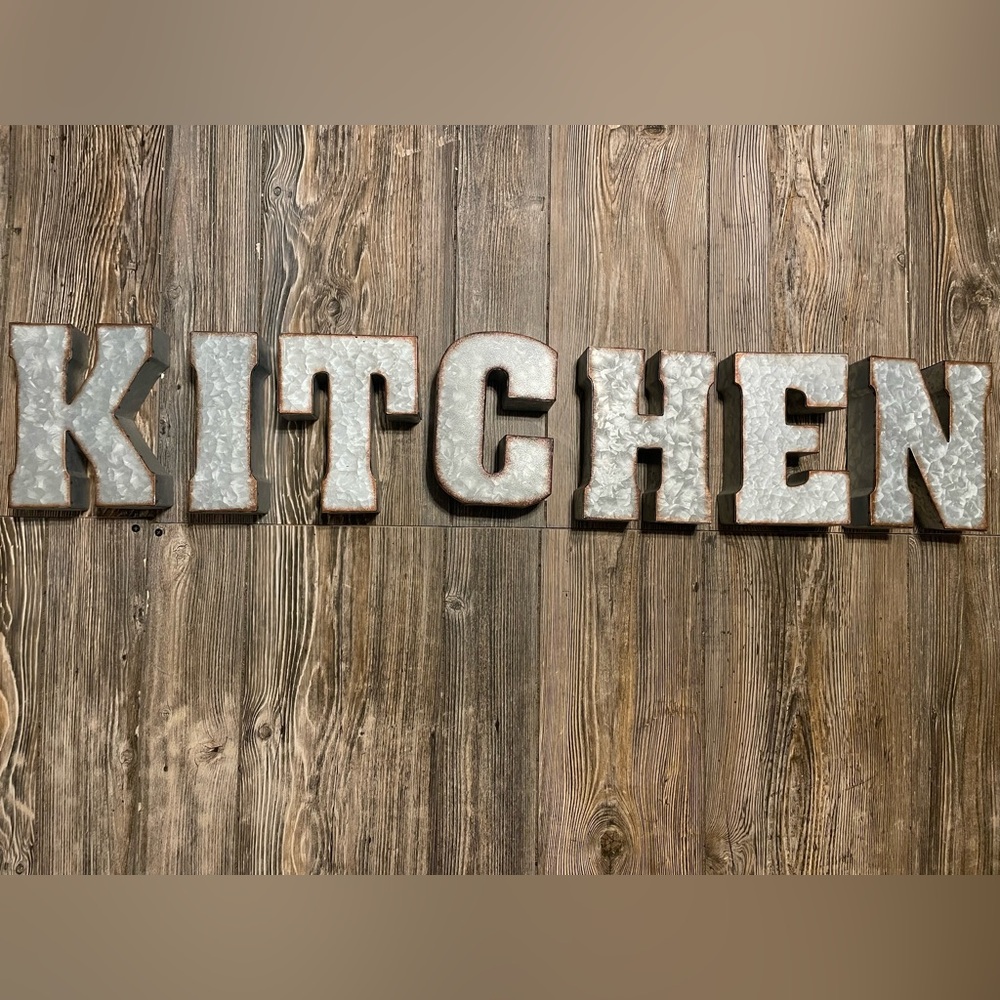 Galvanized tin letters